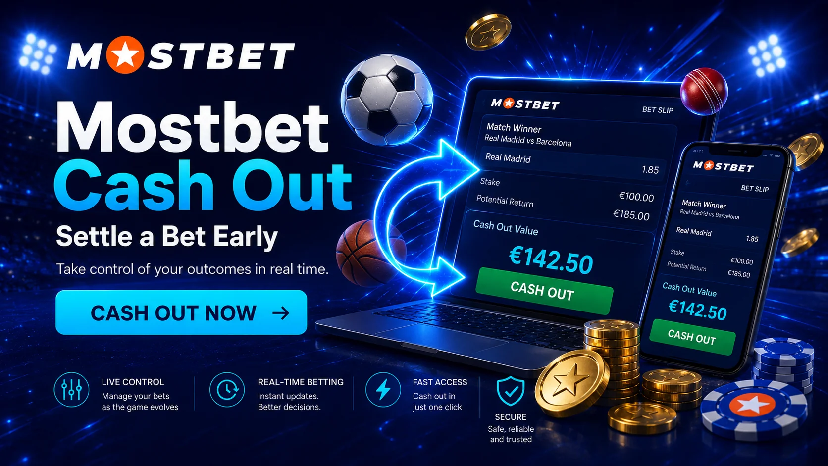 Mostbet cash out: close a bet before the final whistle