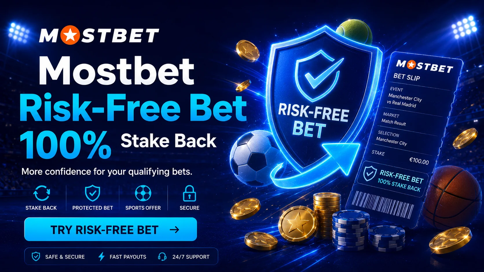 Mostbet risk-free bet: stake refund up to 350 EUR